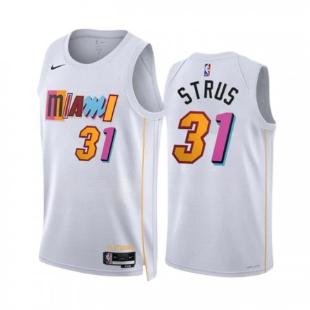 NBA Mænd Trøje Miami Heat Max Strus 31 2022-23 Nike City Edition Hvid Swingman
